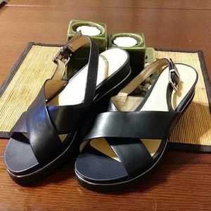 Navy Blue Cross Banded Sandals